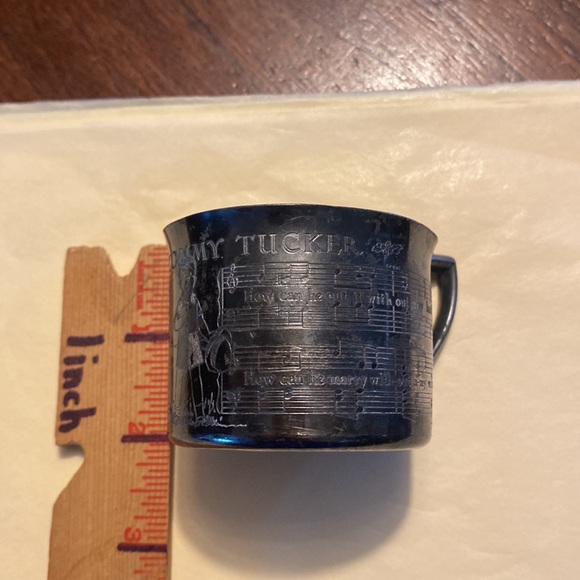 Vintage antique Etched children’s cup little Tommy Tucker song stamped on it - Picture 10 of 11